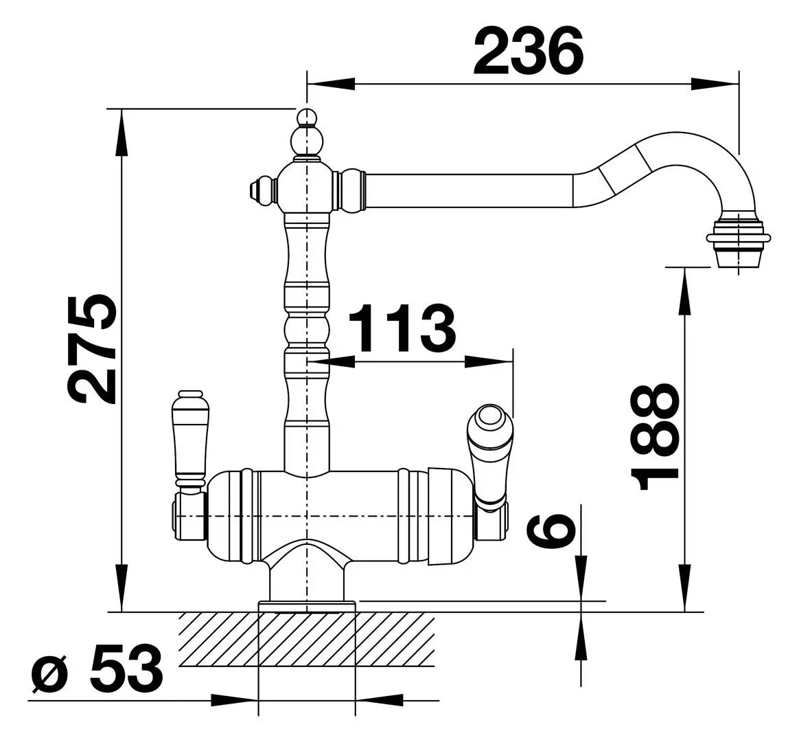 Baterie pentru chiuveta Blanco Sora 520835 (Brass) - 5