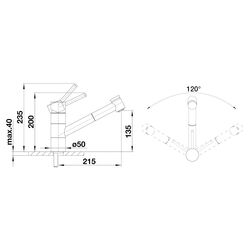 Baterie pentru chiuveta Blanco Tivo-S 517648 (Chrome) Thumb