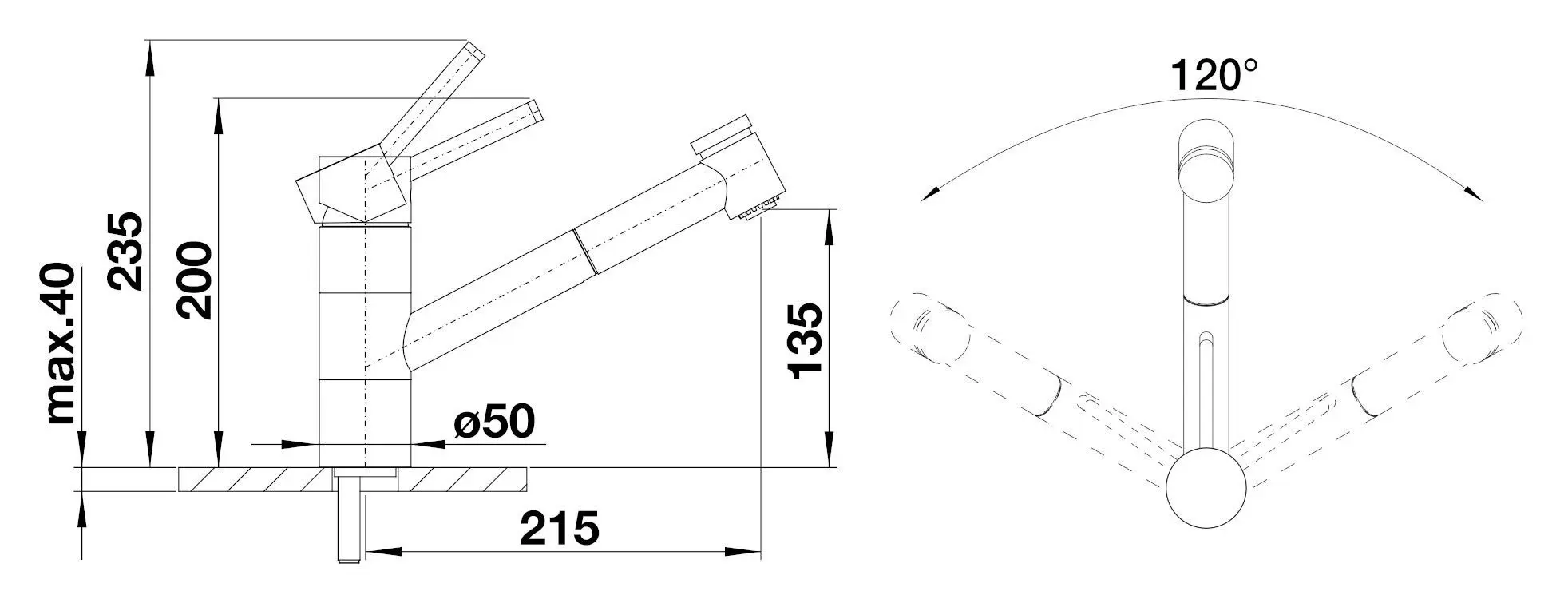 Baterie pentru chiuveta Blanco Tivo-S 517648 (Chrome) - 4