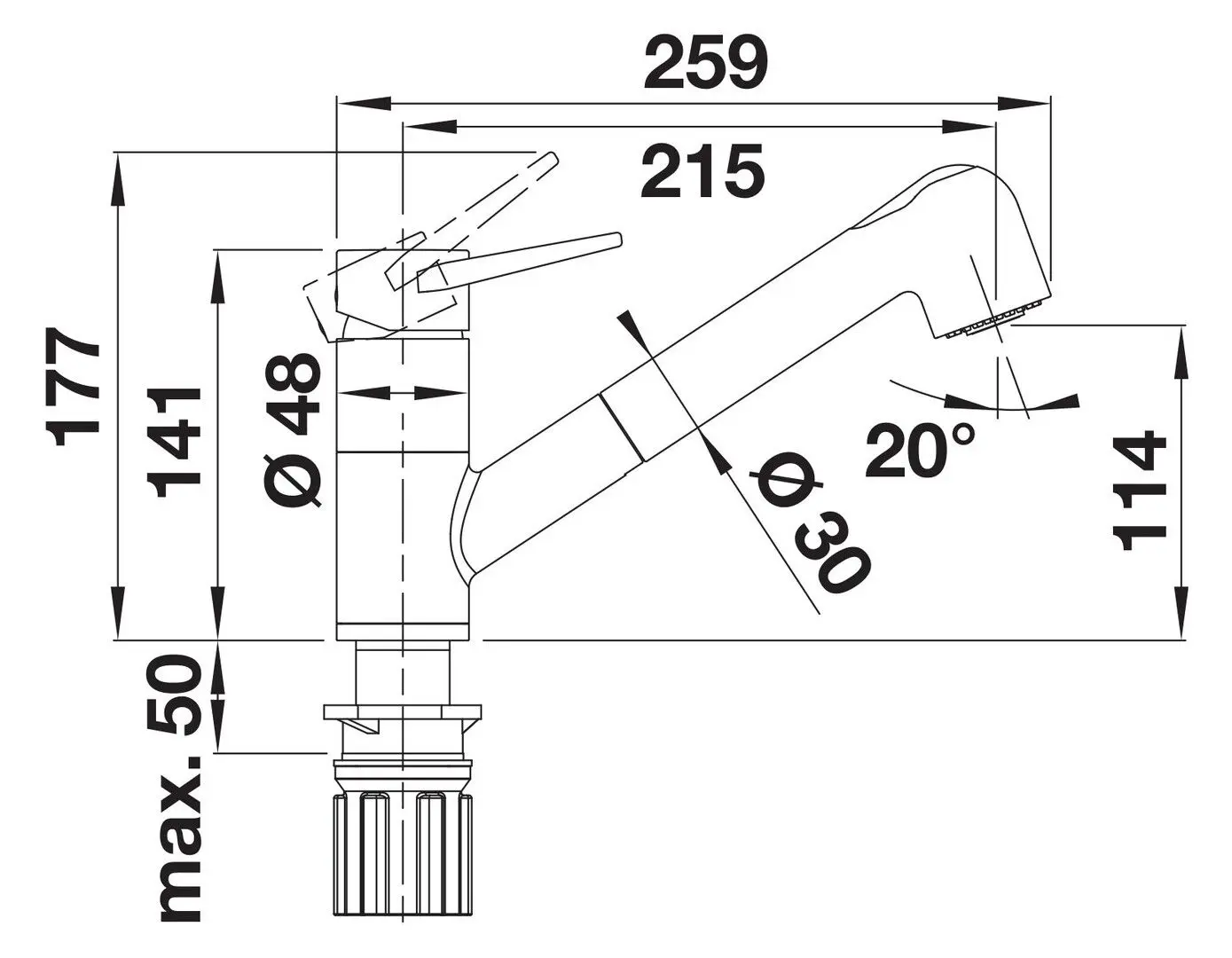 Смеситель для мойки Blanco Wega-S II 526422 (Jasmine)