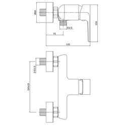 Baterie pentru dus Cersanit Brasco S951-231 (Chrome) Thumb