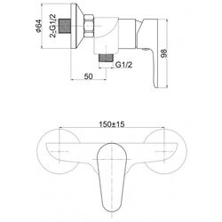 Baterie pentru dus Cersanit Cersania S951-234 (Chrome) Thumb