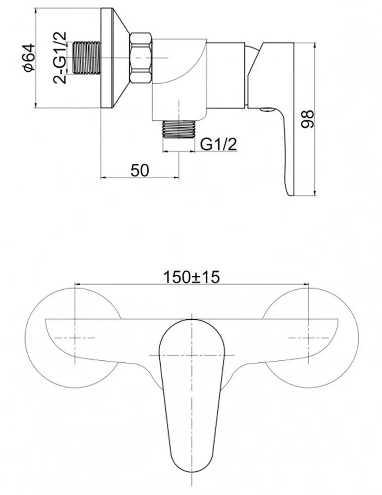 Baterie pentru dus Cersanit Cersania S951-234 (Chrome) - 4