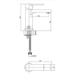 Baterie pentru lavoar Cersanit Brasco S951-367 (Chrome) Thumb
