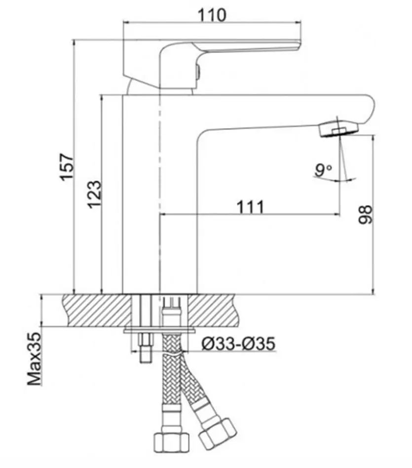 Смеситель для умывальника Cersanit Suaro S951-368 (Chrome) - 6