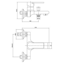 Baterie pentru cada Cersanit Brasco S951-229 (Chrome) Thumb