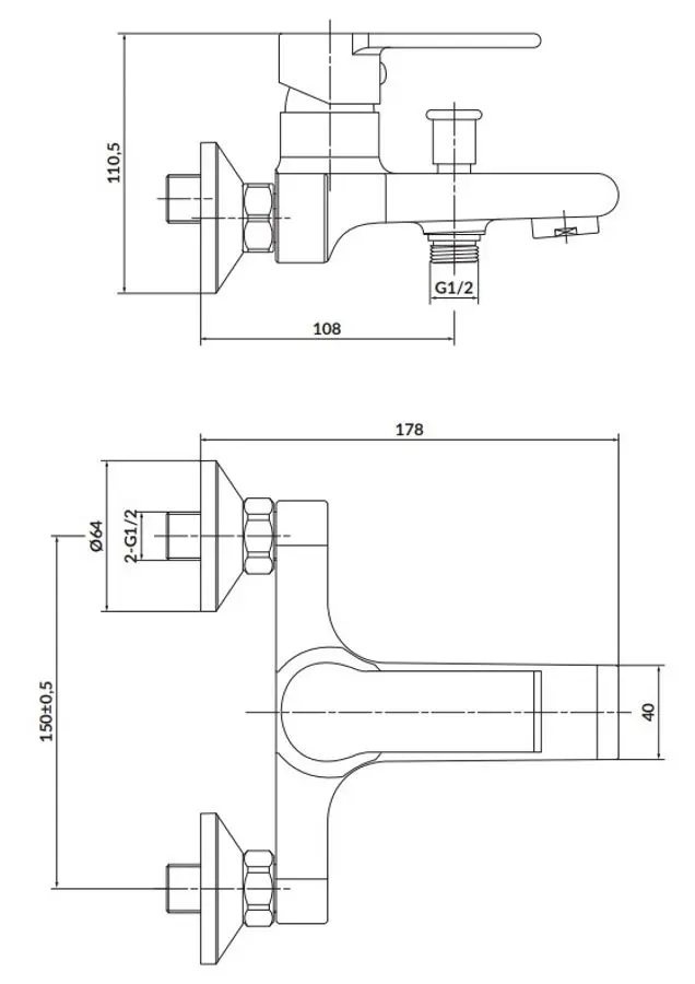 Baterie pentru cada Cersanit Brasco S951-229 (Chrome) - 6