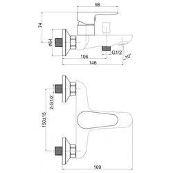 Baterie pentru cada Cersanit Cersania S951-235 (Chrome) Thumb