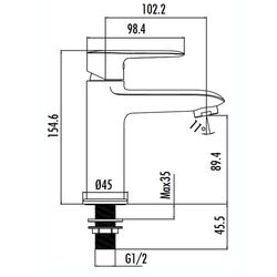 Baterie pentru lavoar Creavit Lotus LT1500 (Chrome) Thumb