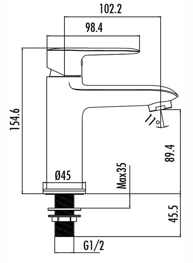 Baterie pentru lavoar Creavit Lotus LT1500 (Chrome) - 2