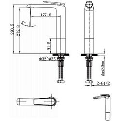 Baterie pentru lavoar Creo AR-01-F02 Chrome (HDA3291 MG1) Thumb