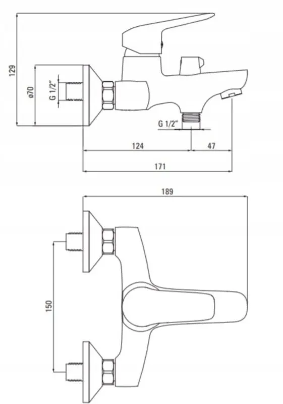 Смеситель для душа/ванны Deante Neo Boro BMO 010M (Chrome) - 2