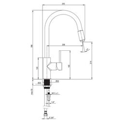 Baterie pentru chiuveta Deante Aster BCA-N64M (Black) Thumb