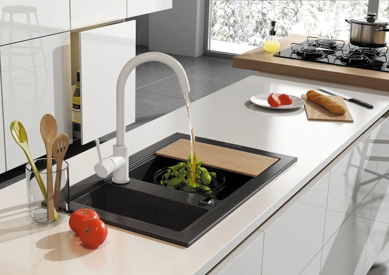 Смеситель для мойки Deante Milin BEU W62M (White) - 3