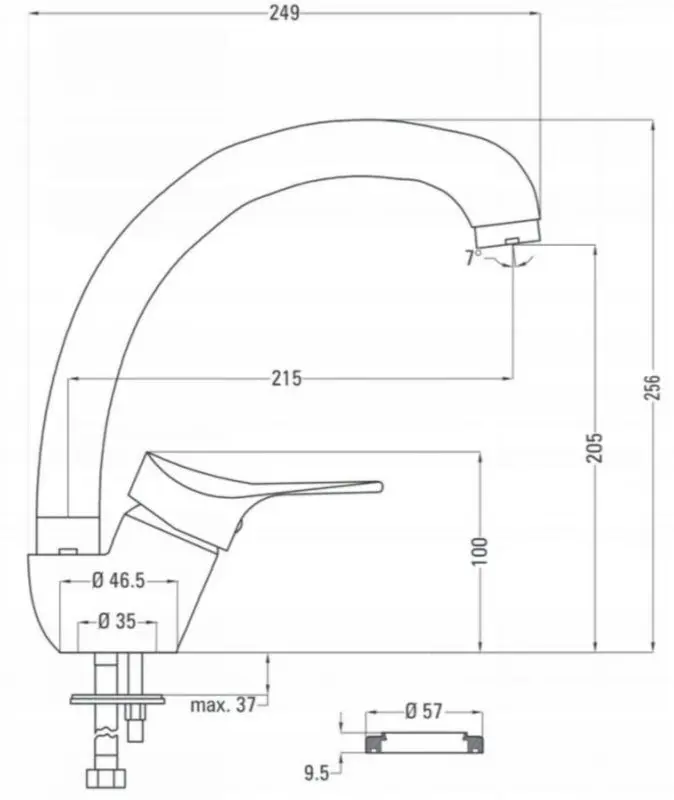 Baterie de chiuvetă Deante Neo Joko BOJ 066M (Chrome) - 2