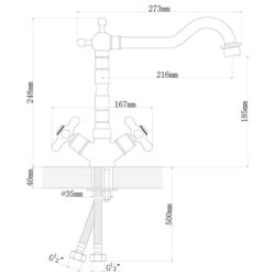 Baterie pentru chiuveta Dr.Gans Prima (Bronze) Thumb