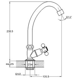 Baterie pentru chiuveta Esta TZF A605 (Chrome) Thumb