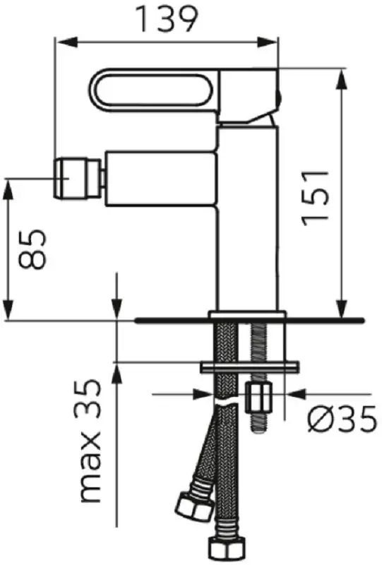 Смеситель для биде F-Design Zaffiro FD1-ZFR-6-33 (White)