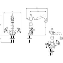 Смеситель для мойки F-Design Lacrima FD1-LRA-4-66 (Bronze) Thumb