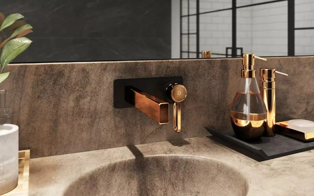 Смеситель для умывальника F-Design FD1-ZFR-3PA-25 (Black/Gold)