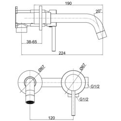 Baterie pentru lavoar F-Design Flusso FD1-FLS-3PA-11 (Chrome) Thumb