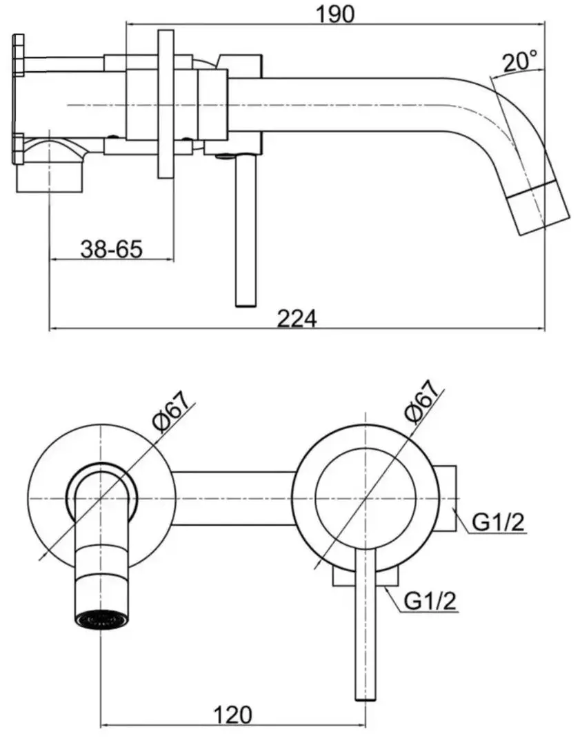 Baterie pentru lavoar F-Design Flusso FD1-FLS-3PA-55 (Gold) - 3