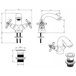 Baterie pentru lavoar F-Design Lacrima FD1-LRA-2-66 (Old Bronze) Thumb