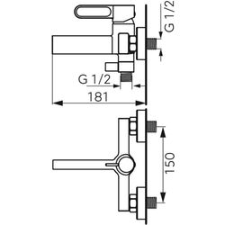 Смеситель для ванны F-Design Zaffiro FD1-ZFR-1-22 (Black) Thumb