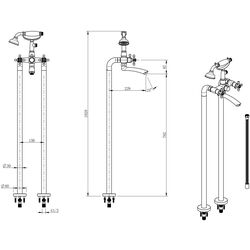 Смеситель для ванны и душа F-Design Lacrima FD1-LRA-11F-66 (Bronze) Thumb