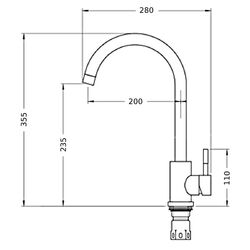 Baterie pentru chiuveta Fabiano 03 FB (Inox) Thumb