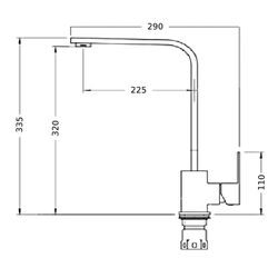 Baterie pentru chiuveta Fabiano 18 FB (Inox) Thumb