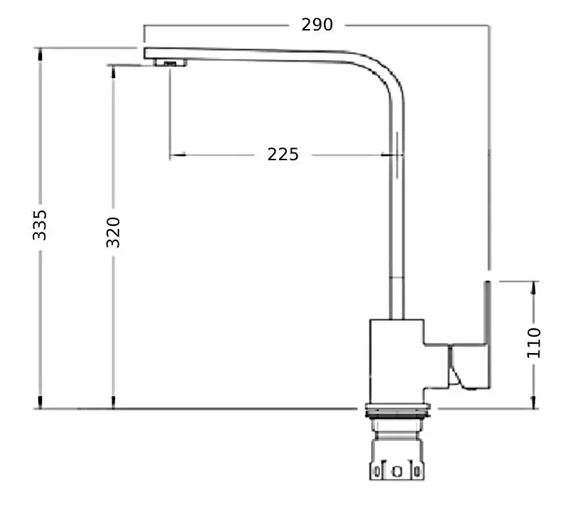 Baterie pentru chiuveta Fabiano 18 FB (Inox) - 2