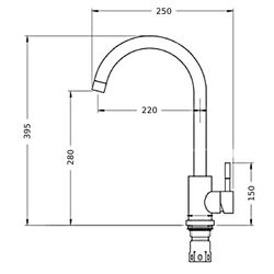Смеситель для мойки Fabiano 8015 FB (Black) Thumb