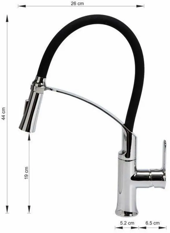 Baterie pentru chiuveta Fala 75675 (Inox/Black) - 6