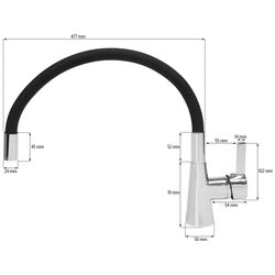 Baterie pentru chiuveta Fala Flexible 75705 (Black) Thumb