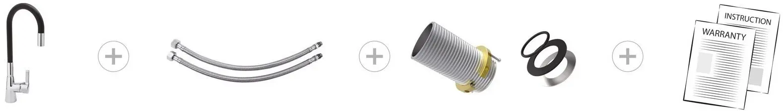 Baterie pentru chiuveta Fala Flexible 75705 (Black) - 8