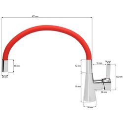 Baterie pentru chiuveta Fala Flexible 75707 (Red) Thumb