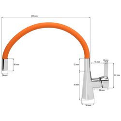 Baterie pentru chiuveta Fala Flexible 75708 (Orange) Thumb