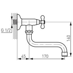Robinet pentru apa rece Ferro Retro Z40 (Chrome) Thumb