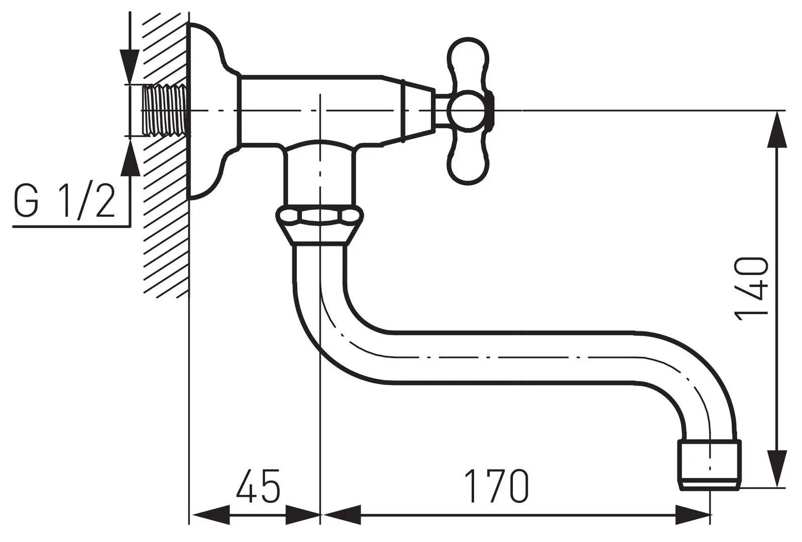 Robinet pentru apa rece Ferro Retro Z40 (Chrome)