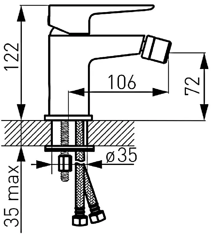 Baterie pentru bideu Ferro Adore BDR6 (White/Chrome)