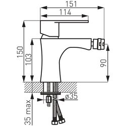 Смеситель для биде Ferro Algeo BAG6BL (Black) Thumb