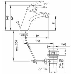 Baterie pentru bideu Ferro Ancona BAN6 (Chrome) Thumb