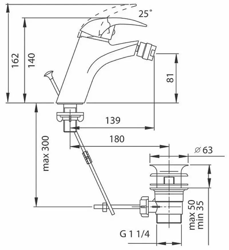 Baterie pentru bideu Ferro Ancona BAN6 (Chrome) - 2