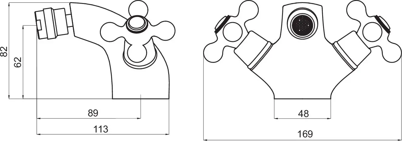 Baterie pentru bideu Ferro Antica BAI6BR (Bronze) - 2