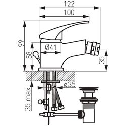 Baterie pentru bideu Ferro Basic BBC6 (Chrome) Thumb