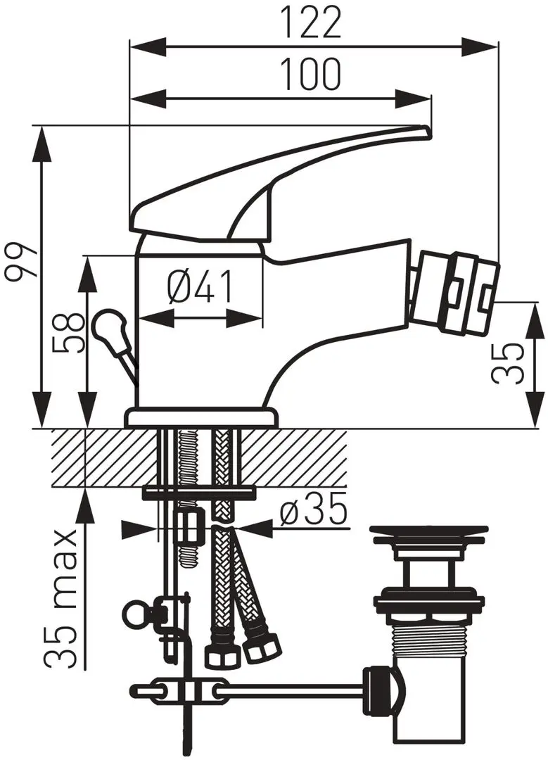 Baterie pentru bideu Ferro Basic BBC6 (Chrome) - 2