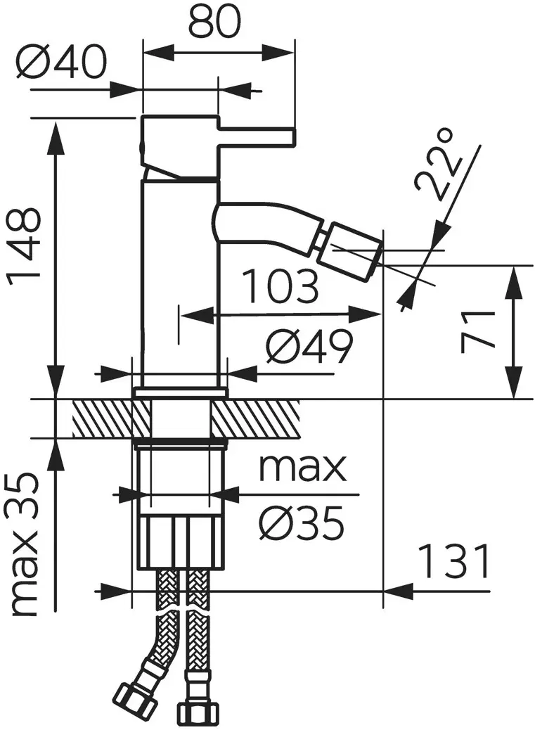 Смеситель для биде Ferro Ciriculus BCK6 (Chrome) - 3