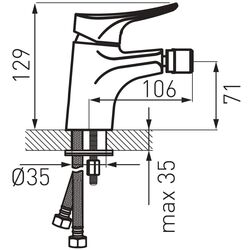 Baterie pentru bideu Ferro Espacio BES6 (Chrome) Thumb