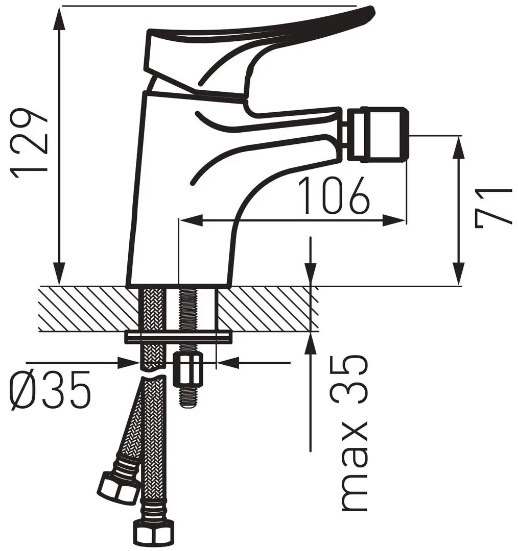 Baterie pentru bideu Ferro Espacio BES6 (Chrome) - 2